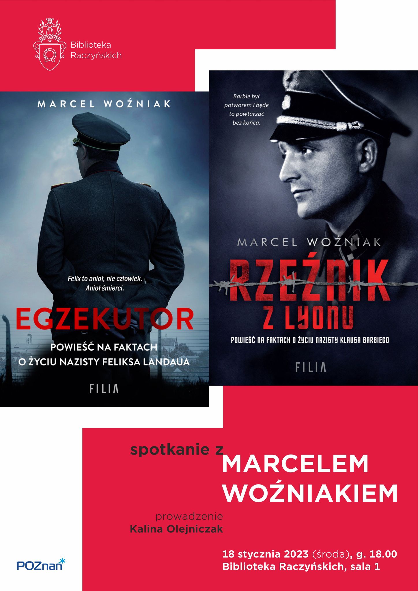 na plakcie okładki dwóch książek, przedtsawiające meżcyzn w nazistowskich mundurach