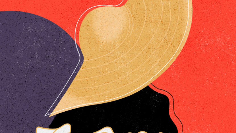 Obrazek do wydarzenia, na brawnym tle rysunek kobiety stojącej tyłem, w kapeluszu z wielkim rondem, włosami opadającymi na falbanę sukni na ramionach.