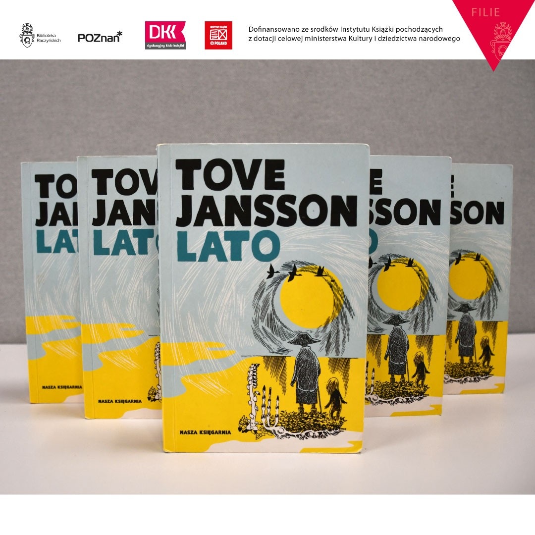 Obrazek do wydarzenia, okładka książki przedstawia rysunek w kolorach popielato-żółtym. Narysowane postaci, mniejsza postać z dłuższymi włosami i większa postać w kapeluszu, patrzą w stronę ogromnego słońca, nad nimi trzy czarne ptaki.