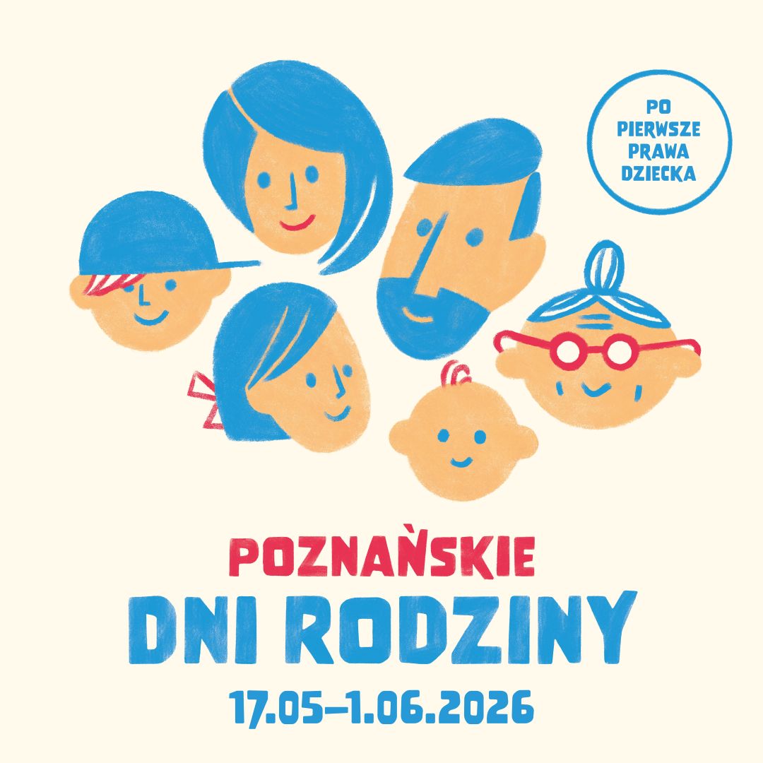 Obrazek do wydarzenia, na jasnym tle narysowane głowy ludzi w różnym wieku, dzieci, niemowlaka, rodziców i seniorki. Wszyscy mają niebieskie włosy.