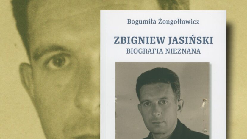 Obrazek do wydarzenia. Okładka książki z fotografia Zbigniewa Jasińskiego. Mężczyzna w ciemnym ubraniu o łagodnym spojrzeniu, patrzy refleksyjnie przed siebie. W tle powiększona ta sama fotografia.