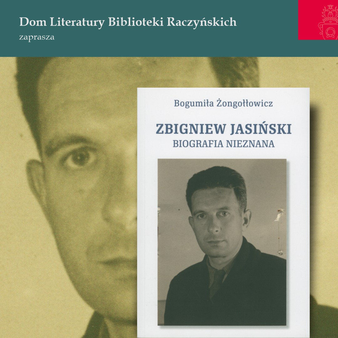 Obrazek do wydarzenia. Okładka książki z fotografia Zbigniewa Jasińskiego. Mężczyzna w ciemnym ubraniu o łagodnym spojrzeniu, patrzy refleksyjnie przed siebie. W tle powiększona ta sama fotografia.