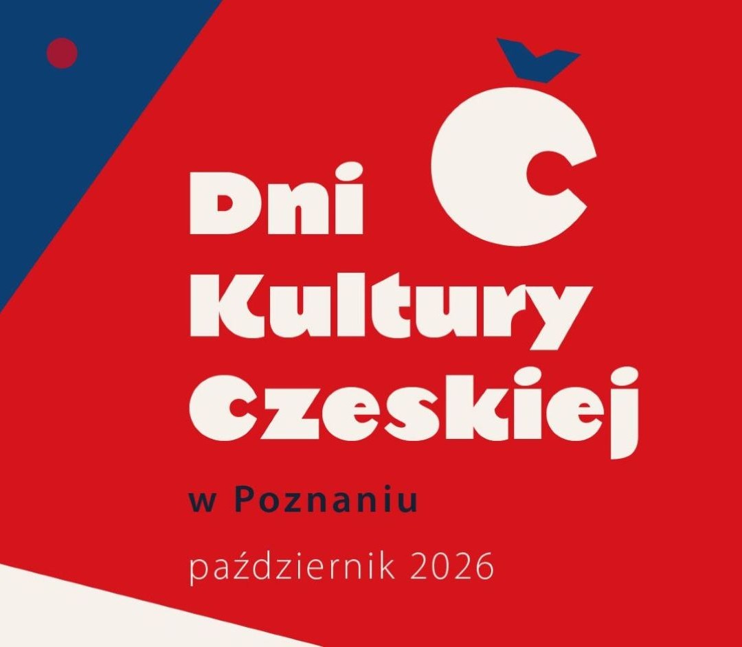 Obrazek do wydarzenia, większość pola w czerwonym kolorze, z dodatkami granatu i bieli w kolorach flagi Republiki Czeskiej oraz tytuł Dni kultury czeskiej