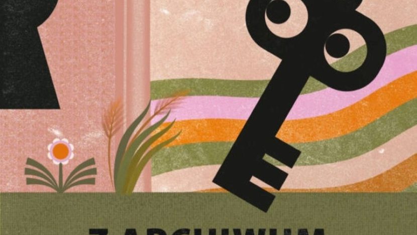 Obrazek do wydarzenia, barwne tło, narysowane blade różowo-zielone falujące łany, kwiat, na pierwszym planie klucz do drzwi z oczkami. Obok fragment dziurki od klucza